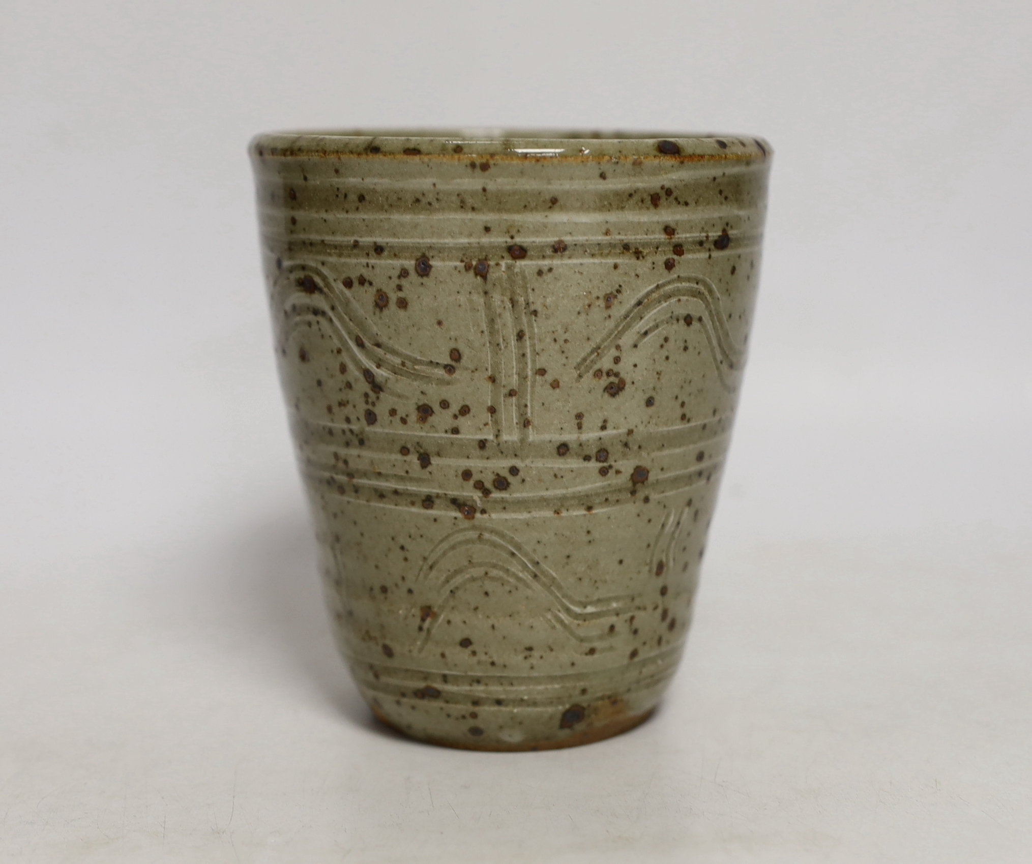 Seth Cardew, a studio pottery beaker, 12cm high